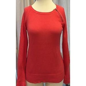 J. Crew Coral Side Shoulder Zip Sweater